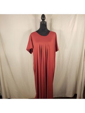 NWT EKOUAER Elegant Rust Pajama Dress - M